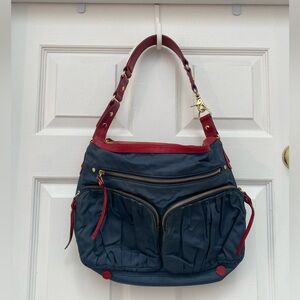 MZ Wallace Navy and Red Shoulder Bag